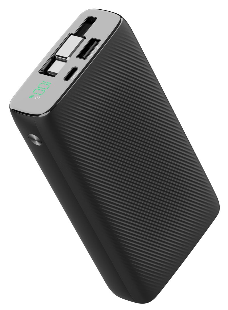 باورولوجي بنك طاقة بسعة 20000 مللي أمبير 35 واط PD للشحن السريع، شاحن محمول مع USB-C وUSB-A، حزمة بطارية للشحن السريع مع كابلات مدمجة وقابلة للسحب لجهاز iPad Pro، iPhone 17 Series، Samsung، Galaxy S25U. - Image 1